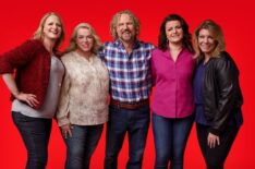 The cast of Sister Wives - Christine Brown, Janelle Brown, Kody Brown, Robyn Brown, Meri Brown