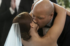 Kristen Gutoskie and Joe Minoso kissing at their Chicago Fire wedding - Season 8