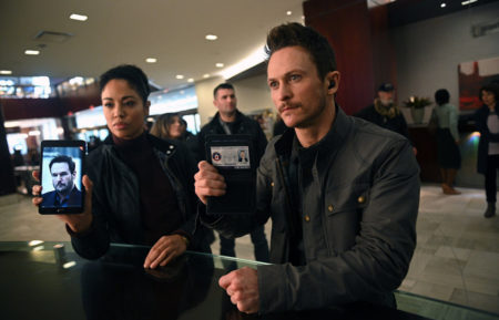 Riann Steele as Finola Jones and Jonathan Tucker as Bryan Beneventi in Debris