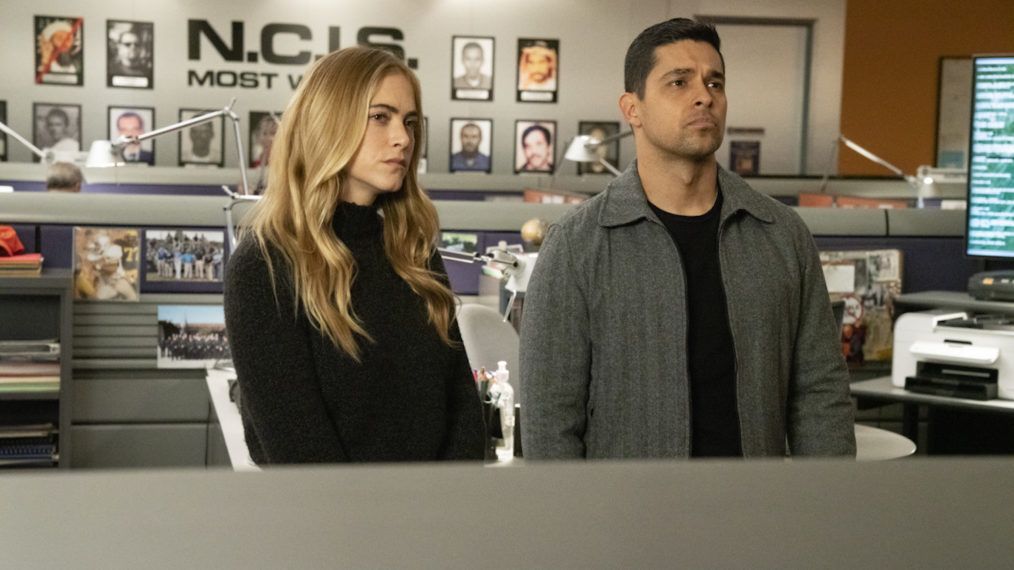 NCIS - Season 18 Episode 7 - Emily Wickersham as Ellie Bishop and Wilmer Valderrama as Nick Torres