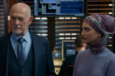 Gerald McRaney (Retired Navy Admiral Hollace Kilbride) and Medalion Rahimi (Special Agent Fatima Namazi)