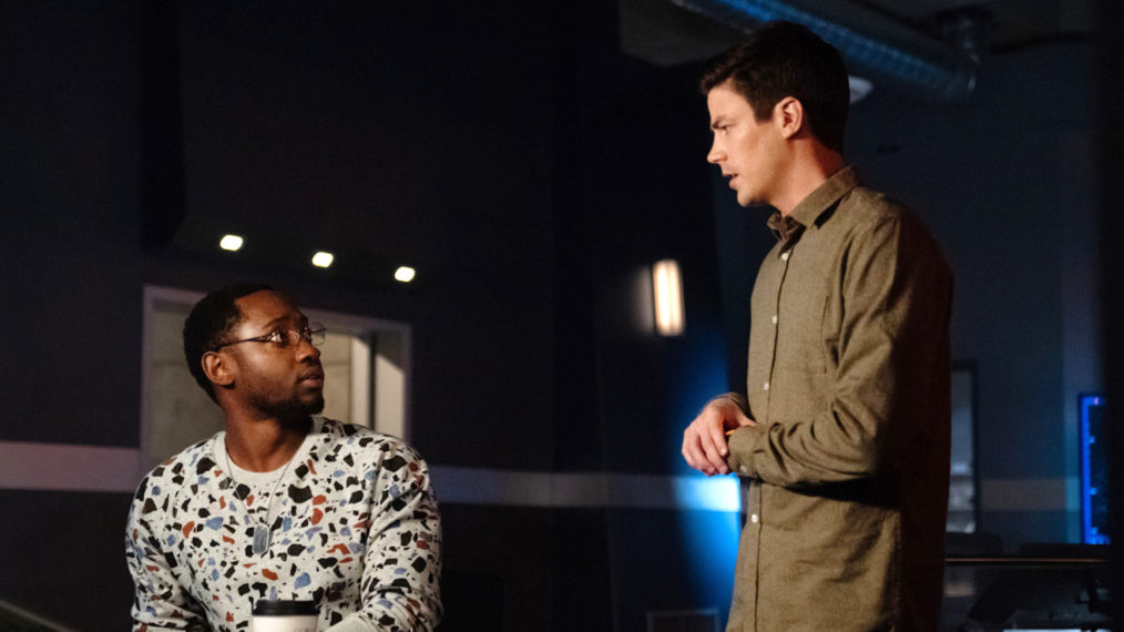 Brandon McKnight as Chester P. Runk and Grant Gustin as Barry Allen in The Flash - Season 7 Premiere, 'All's Wells That Ends Wells'