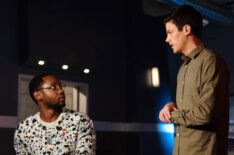 Brandon McKnight as Chester P. Runk and Grant Gustin as Barry Allen in The Flash - Season 7 Premiere, 'All's Wells That Ends Wells'