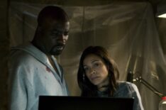 Mike Colter as Luke Cage and Rosario Dawson as Claire Temple in Netflix's Luke Cage