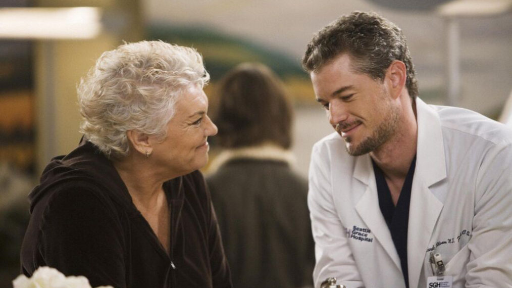 Tyne Daly as Carolyn Shepherd and Eric Dane as Dr. Mark Sloan in Grey's Anatomy