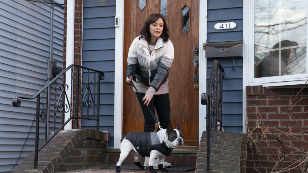 Marisa Ramirez as Baez walking her dog in Blue Bloods - Season 11 Episode 9