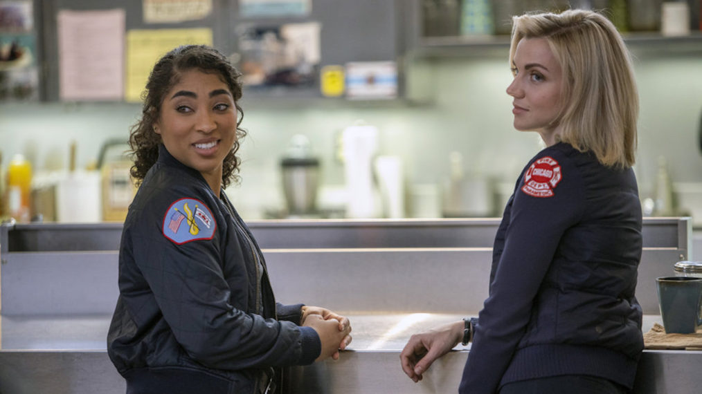 Adriyan Rae as Gianna Mackey and Kara Killmer as Sylvie Brett in Chicago Fire - Season 9