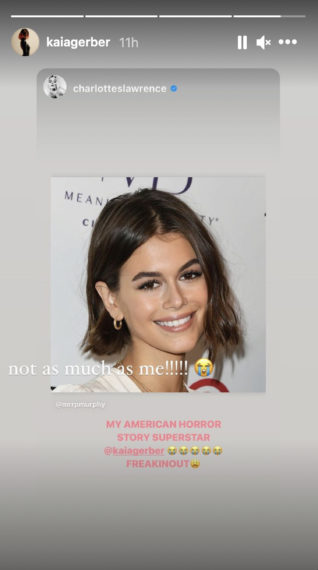 Kaia Gerber Reacts AHS Casting Instagram