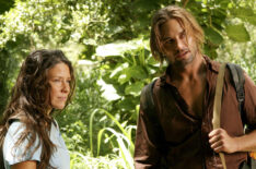 Evangeline Lilly as Kate and Josh Holloway as Sawyer in Lost