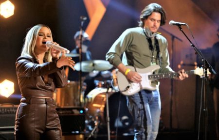 Maren Morris and John Mayer perform at the Grammys