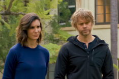 Daniela Ruah as Special Agent Kensi Blye and Eric Christian Olsen as LAPD Liaison Marty Deeks in NCIS Los Angeles - Season 12 Episode 14