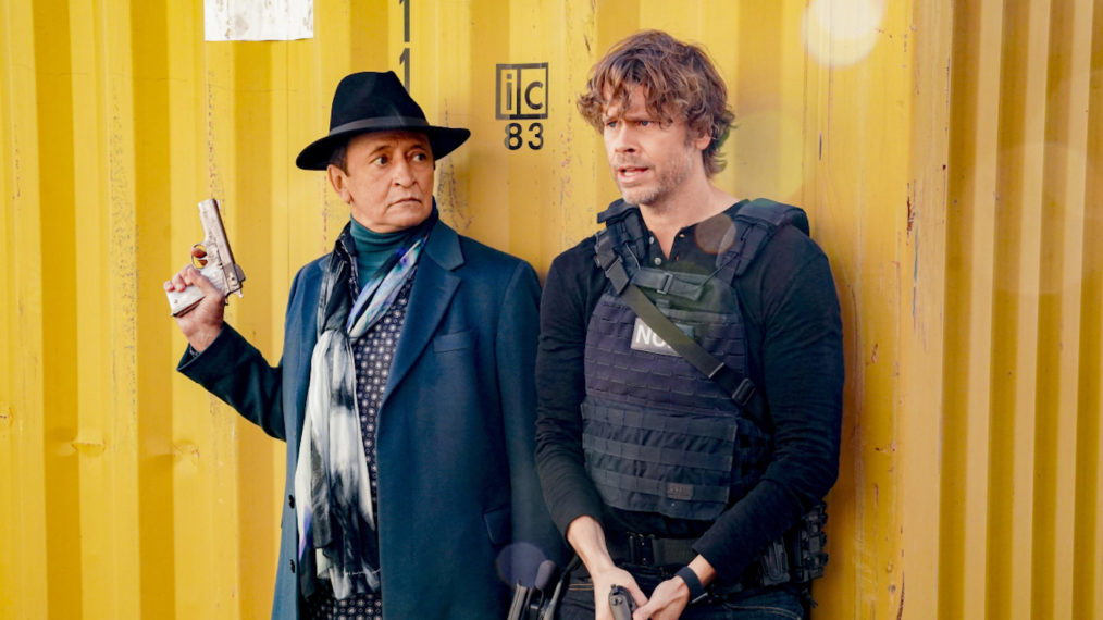 Ravil Isyanov as Anatoli Kirkin and Eric Christian Olsen as Marty Deeks in NCIS Los Angeles - Season 12, Episode 14 - 'The Noble Maidens'