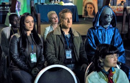 Sara Tomko and Alan Tudyk in Resident Alien - Season 1 on Syfy