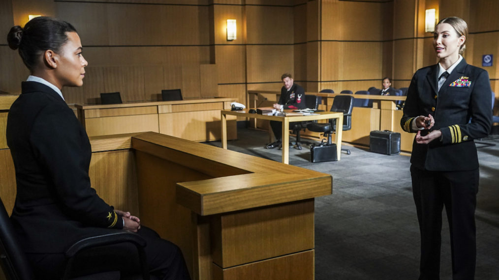 Toni Trucks as Lisa Davis, and Natasha Hall as LT. CMDR Williams in SEAL Team - Season 4 Episode 11 Davis Jason Trial - 'Limits of Loyalty'