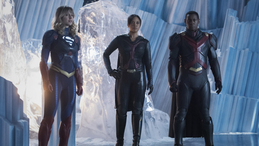 Melissa Benoist as Supergirl, Sharon Leal as M'gann M'orzz and David Harewood as Hank Henshaw/J'onn J'onzz - Supergirl Season 6 Premiere