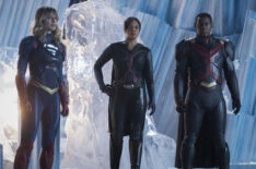 Melissa Benoist as Supergirl, Sharon Leal as M'gann M'orzz and David Harewood as Hank Henshaw/J'onn J'onzz - Supergirl Season 6 Premiere