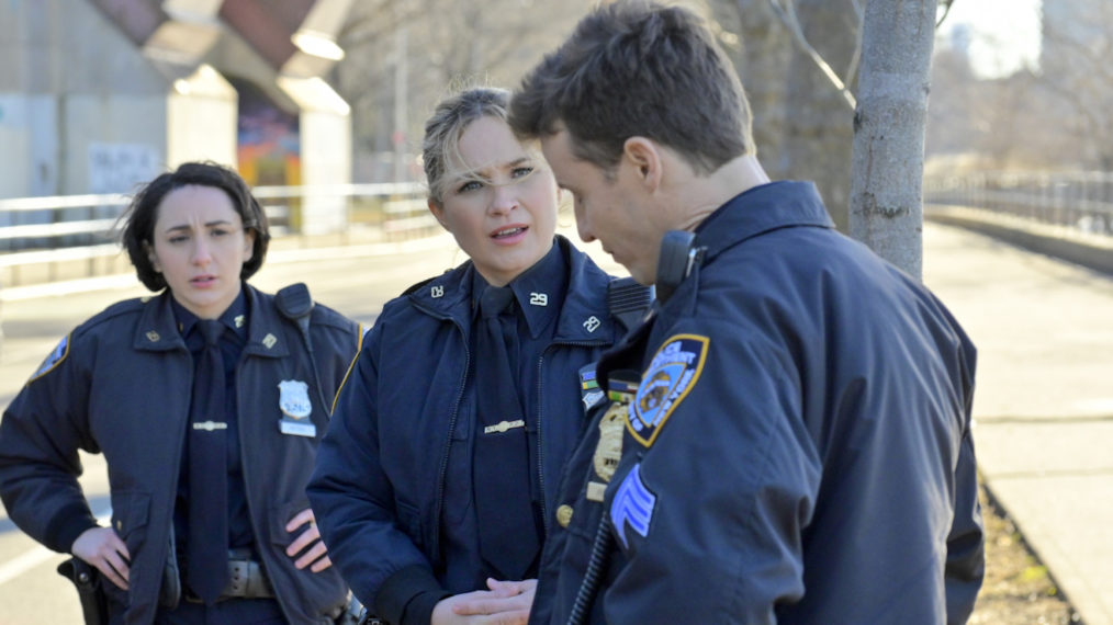 Blue Bloods - Season 11, Episode 12 - Lauren Patten as Officer Rachel Witten, Vanessa Ray as Eddie Janko, Will Estes as Jamie Reagan