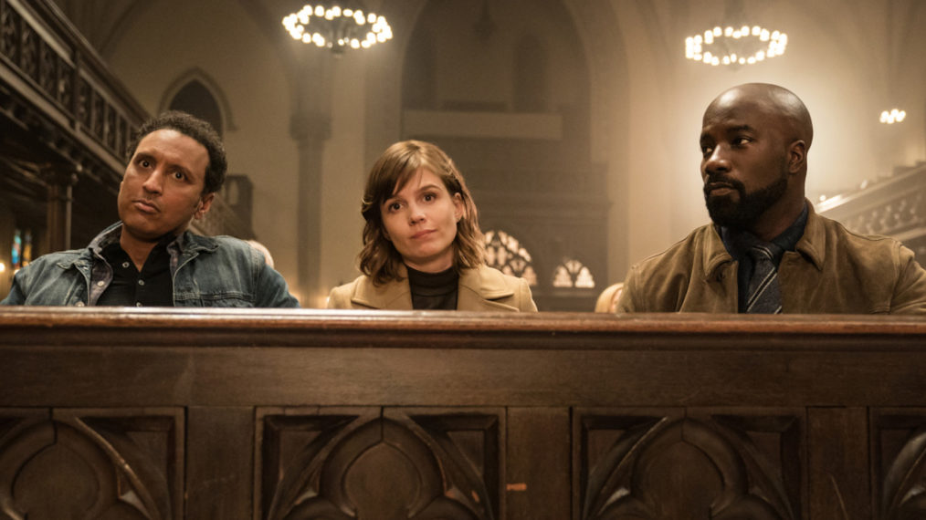 Aasif Mandvi as Ben Shakir, Katja Herbers as Kristen Bouchard, Mike Colter as David Acosta in Evil - Season 1