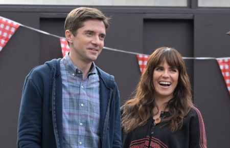 Topher Grace and Karla Souza as Tom and Marina in Home Economics - Season 1