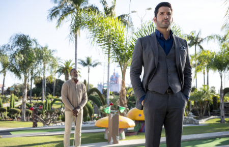 Dennis Haysbert Tom Ellis Lucifer God Season 5 Episode 9