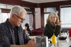 Mark Harmon as Gibbs and Pam Dawber as Marcie in NCIS - Season 18 Episode 11