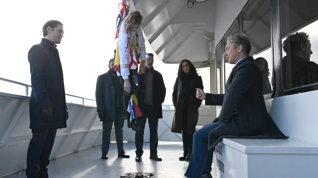Tom Payne, Frank Harts, Lou Diamond Phillips, Aurora Perrineau and guest star Alan Cumming in the 'Ouroborosî'episode of Prodigal Son - Season 2, Episode 8