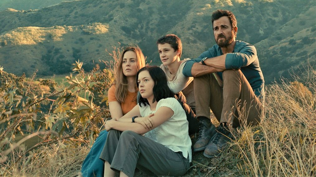 The Mosquito Coast Apple TV+ cast - Melissa George, Logan Polish, Gabriel Bateman, Justin Theroux