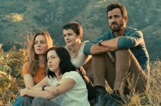 The Mosquito Coast Apple TV+ cast - Melissa George, Logan Polish, Gabriel Bateman, Justin Theroux