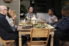 The Unicorn, Season 2 - Rob Corddry as Forrest, Michaela Watkins as Delia, Walton Goggins as Wade, Maya Lynne Robinson as Michelle, Omar Miller as Ben