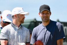 Justin Timberlake and Tony Romo golfing at American Century Championship