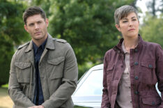 Jensen Ackles as Dean and Kim Rhodes as Sheriff Jody Mills in Supernatural - 'Patience'