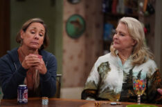 Laurie Metcalf and Candice Bergen playing cards in The Conners