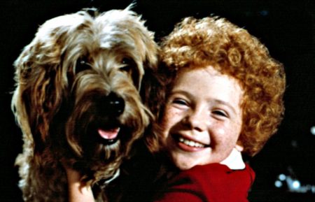 Aileen Quinn with Sandy in Annie, 1982