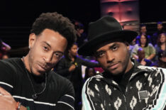 Contestants Ludacris and Larenz Tate in the 'Beat Shazam Celebrity Challenge!' episode of Beat Shazam