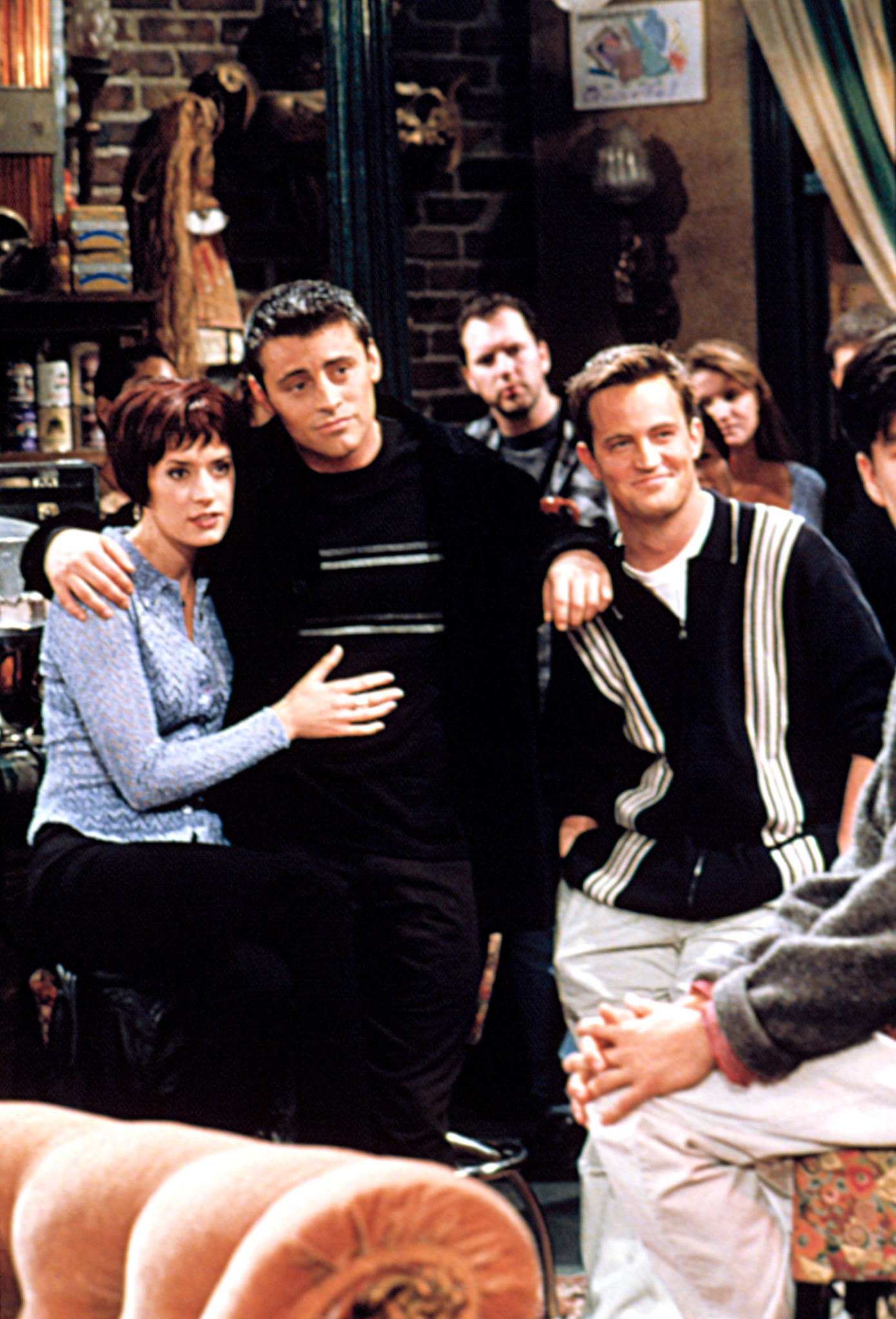 Friends - Paget Brewster as Kathy, Matt LeBlanc as Joey, Matthew Perry as Chandler