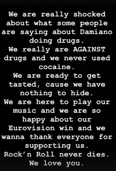 Maneskin Instagram Story