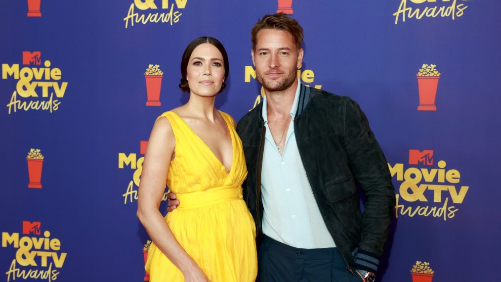 Mandy Moore and Justin Hartley attend the 2021 MTV Movie & TV Awards