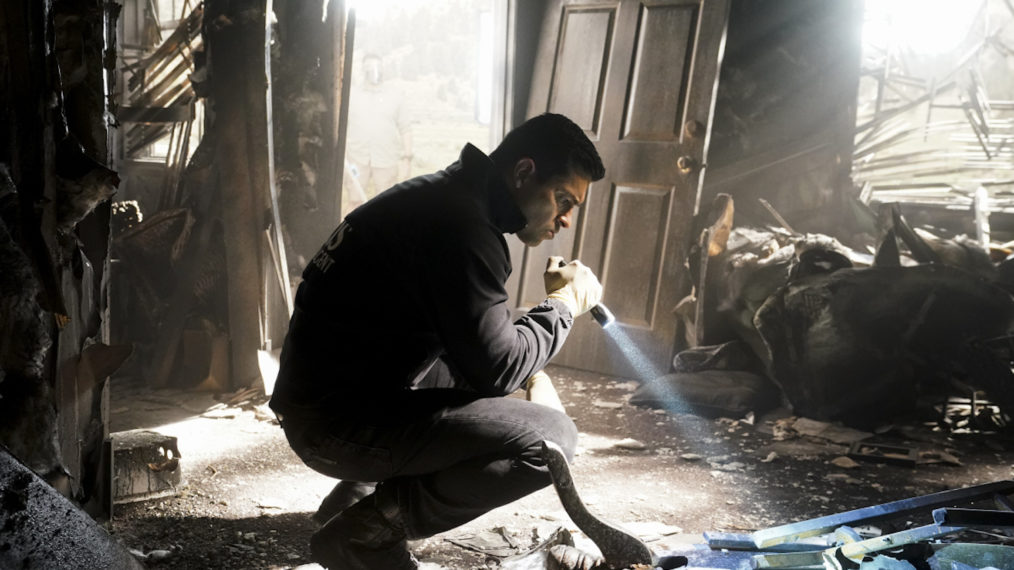 Wilmer Valderrama as NCIS Special Agent Nicholas “Nick” Torres at a crime scene in NCIS - Season 18 Episode 15 - 'Blown Away'
