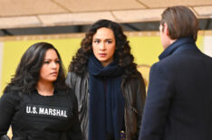 April Hernandez Castillo as Emily, Aurora Perrineau as Dani, and Tom Payne as Malcolm in Prodigal Son - Season 2, Episode 11