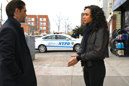 Tom Payne as Malcolm and Aurora Perrineau as Dani in Prodigal Son - Season 2