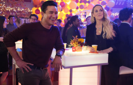Elizabeth Berkley and Mario Lopez in Saved by the Bell
