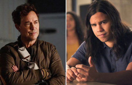 Tom Cavanagh and Carlos Valdes in The Flash