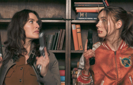 Lena Headey and Karen Gillan in Gunpowder Milkshake