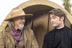 Steve Buscemi and Daniel Radcliffe in Miracle Workers: Oregon Trail