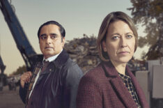 Sanjeev Bhaskar as Sunny and Nicola Walker as Cassie in Unforgotten