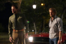Jared Padalecki as Cordell Walker and Matthew Barr as Hoyt in Walker - 'Defend The Ranch'