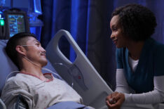 Brian Tee as Ethan Choi, Yaya DaCosta as April Sexton in Chicago Med Ethan April Season 6 Finale, 'I Will Come To Save You'