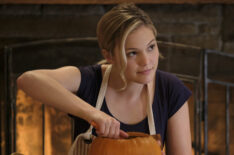 Olivia Holt as Kate Wallis carving a pumpkin in Cruel Summer - Episode 9