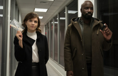 Katja Herbers as Kristen Bouchard and Mike Colter as David Acosta in Evil - 'N Is for Night Terrors'