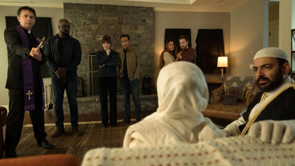 Brian Stokes Mitchell as Father Mulvehill, Mike Colter as David Acosta, Katja Herbers as Kristen Bouchard, Aasif Mandvi as Ben Shakir, Zuleikha Robinson as Jane Castle, Ben Rappaport as Brian Castle and Sevan as Sheikh Made in Evil - Season 2